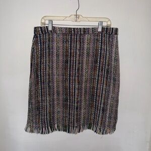 Chelsea & Theodore Tweed Fringe Mini Skirt Size 12